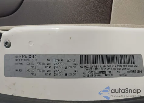 2018 Chrysler Pacifica Lx from USA, damaged, VIN 2C4RC1CG6JR275358